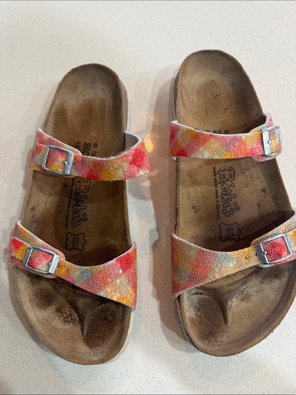 Birki’s Two-Strap Multicolor Sandals Size 9 Women